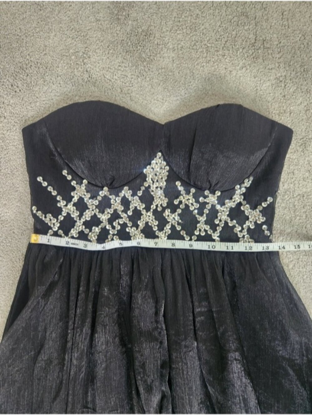 Black Sheer Maxi Dress Prom Grad Whimsygoth Dark Fairy Prom Grad Size Medium - Picture 8 of 12